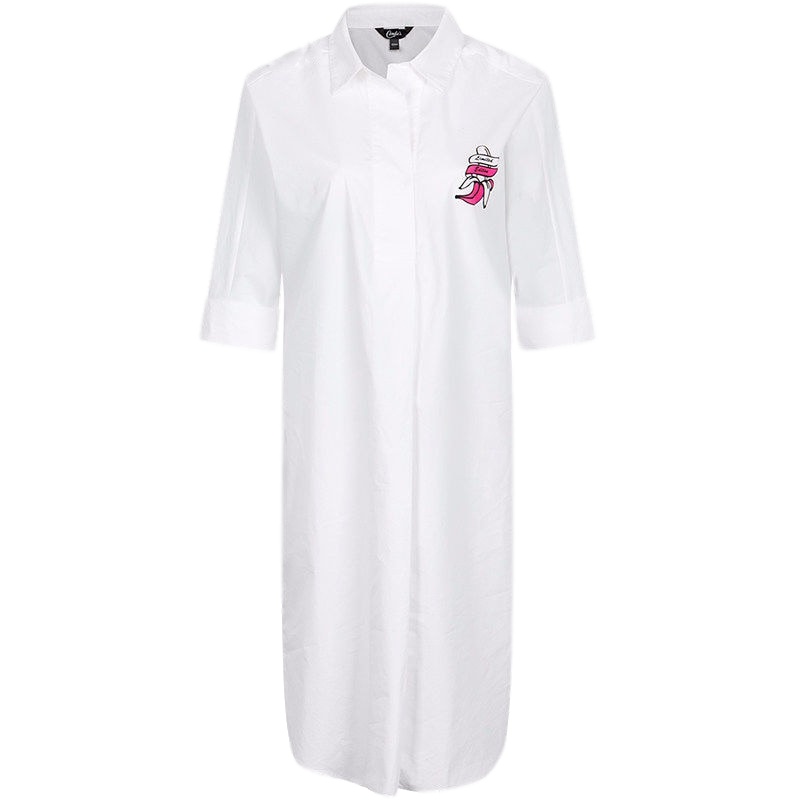 拉夏贝尔Candie's夏季新款淑女学院风印花白衬衫女上衣30072032