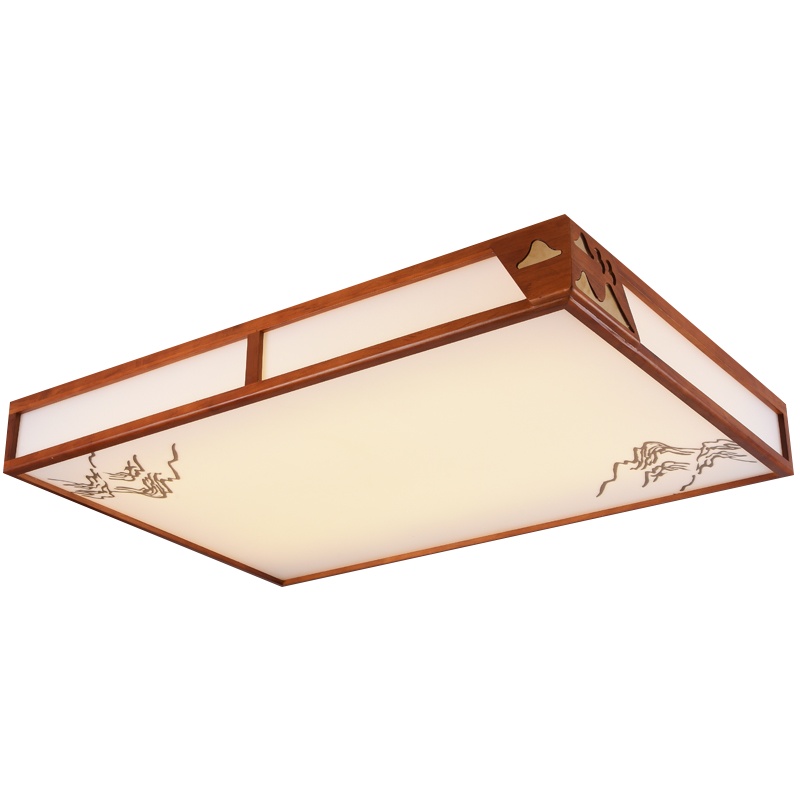 FSL佛山照明 LED吸顶灯新中式客厅灯卧室灯简约现代大气15M2家用亚克力仿古实木灯具时尚灯饰