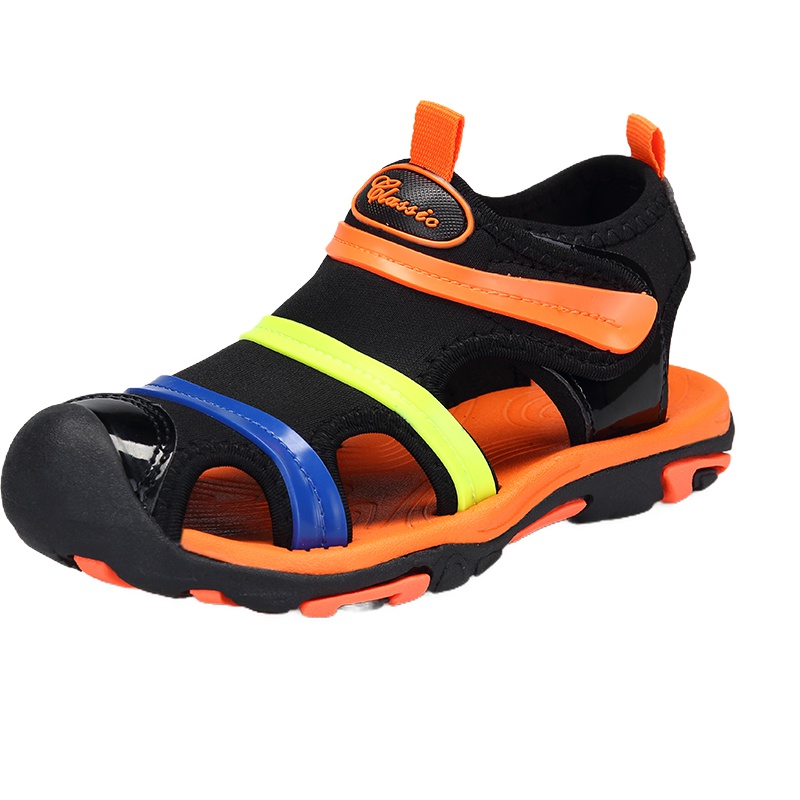 Mr.zuo儿童青少年鞋凉鞋4岁男孩凉鞋子6皮面8中童7小童5小学生10男孩子9露趾12包头13大童沙滩鞋