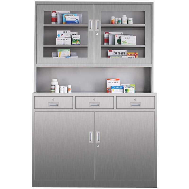 创世人 办公家具不锈钢三斗文件柜西药存放柜储物存放柜304不锈钢药品柜