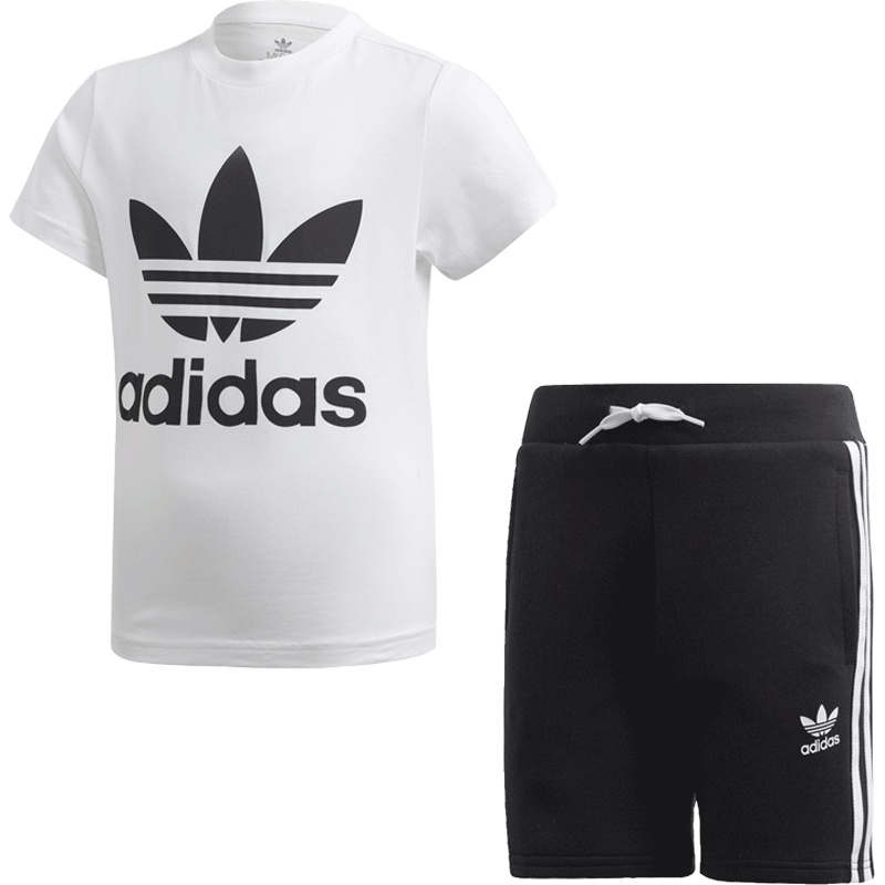 阿迪达斯三叶草儿童（ADIDAS）运动男女小童短袖短裤运动套装DW9709/DV2851