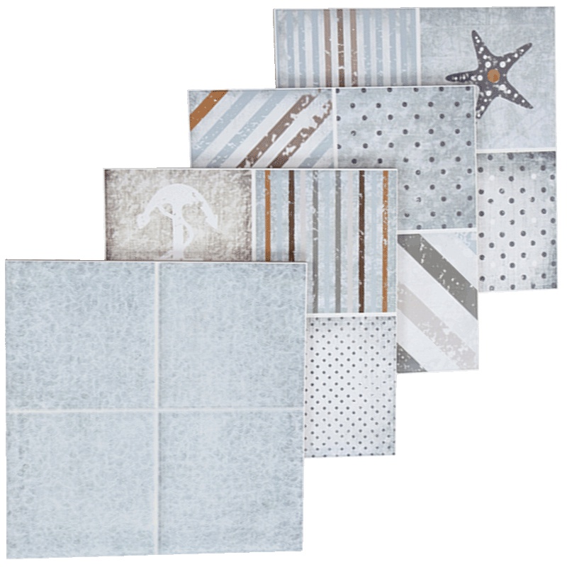 新中源陶瓷卫生间瓷砖300x300地中海格子厨房墙砖浴室防滑地砖30143