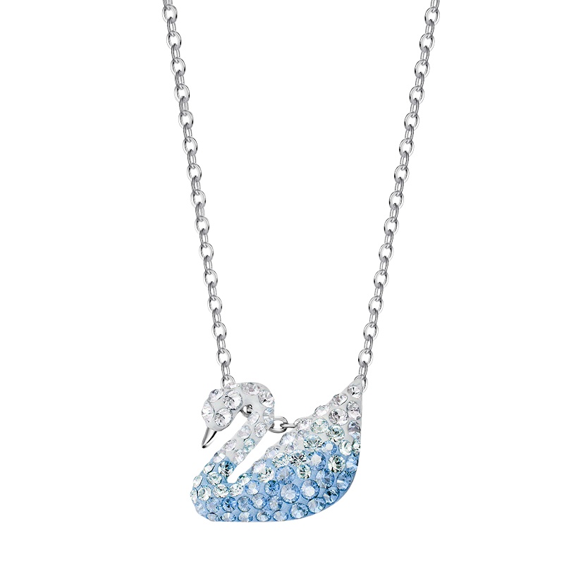 施华洛世奇(SWAROVSKI) 渐变蓝色天鹅水晶项链小号 人造水晶 送恋人5512094