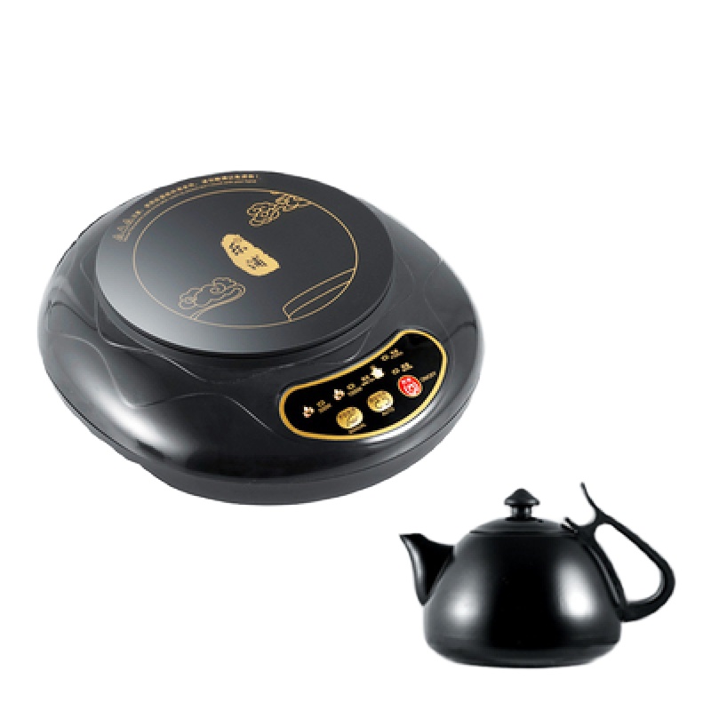 迷你小型电磁炉家用便携学生宿舍小功率火锅炉黄金蛋煮面泡茶烧水炉500W 圆炉+1L黑壶