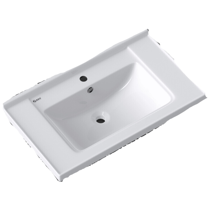 卫生间半嵌入式一体陶瓷台盆洗手盆单盆浴室柜盆洗脸盆面盆安心抵
