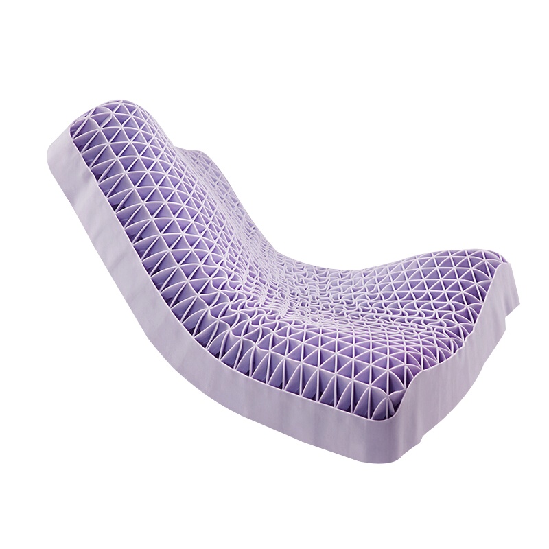 北极绒 TPE高弹记忆枕3D蜂巢高弹睡眠黑科技释压枕波浪成人款 紫色