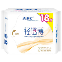 ABC KMS棉柔健康配方淡雅清香干爽舒适0.1cm轻透薄日用卫生巾240mm18片 10包