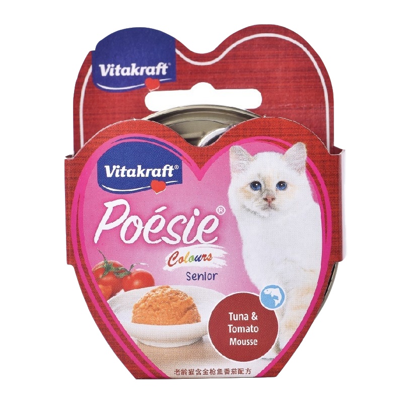 卫塔卡夫猫罐头猫餐盒心形 老龄猫金枪鱼番茄配方湿粮70g