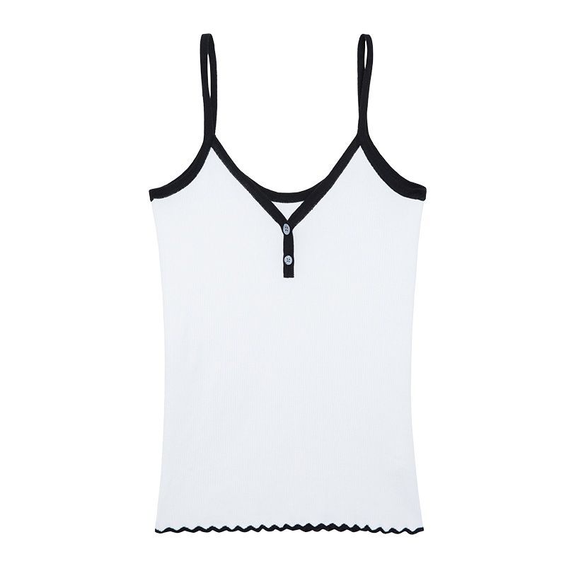 鄂尔多斯ERDOS纯棉抽条修身显瘦女式吊带