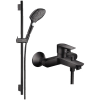 汉斯格雅花洒黑色淋浴花洒套装飞雨Selet 120三出水手持花洒莲蓬头带下出水龙头