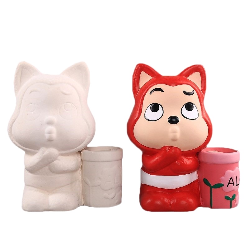 浩酷(HOCO)画画笔筒DIY彩绘上色陶瓷白胚娃娃儿童手工制作涂色大号益智玩具