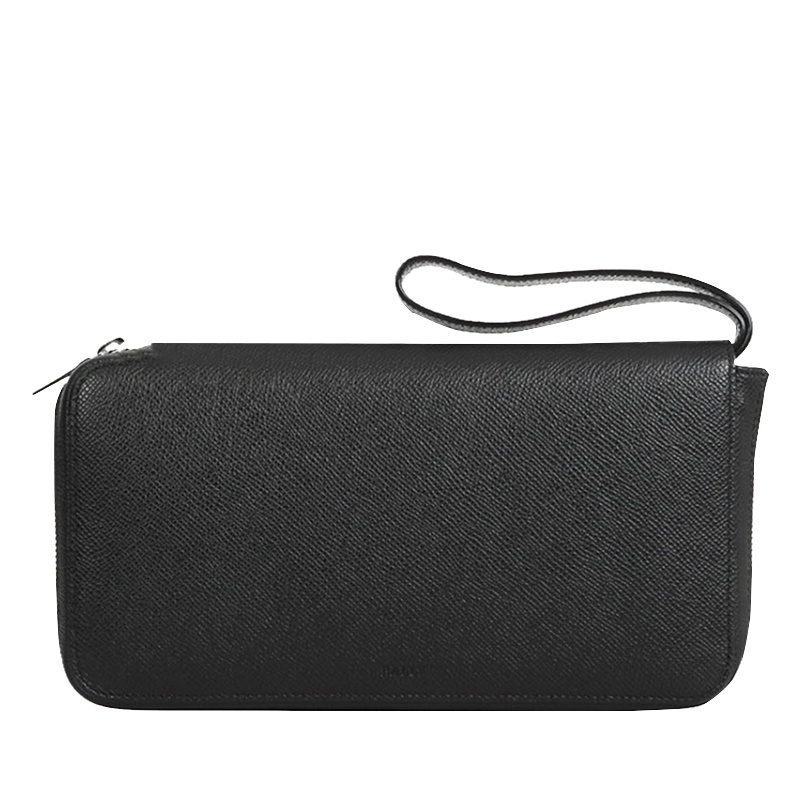 Bally 巴利 优雅黑商务休闲小牛皮男士长款男士钱包 BALMAN/00