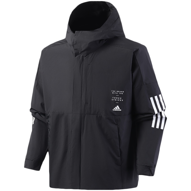 阿迪达斯男服外套夹克连帽防风休闲运动服ED1998