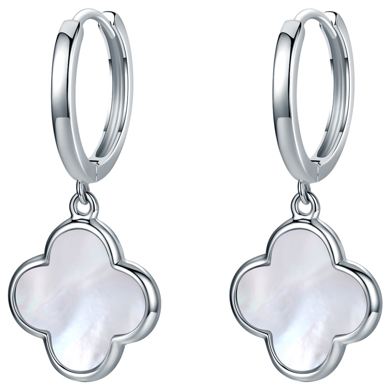 佰色传情四叶草耳扣 S925纯银耳钉韩国个性气质生日礼物耳环