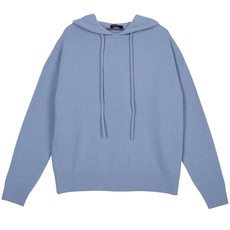 【专柜同款】2019秋冬季新款套头连帽毛衣针织衫女长袖宽松外穿休闲纯色上衣30094553