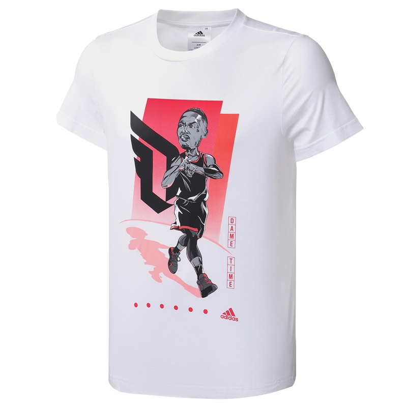 阿迪达斯adidas DAME GU TEE 男装利拉德篮球运动短袖FM4774