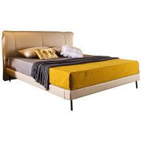 创世人 意式轻奢皮床现代简约双人床1.8米北欧极简床主卧婚床