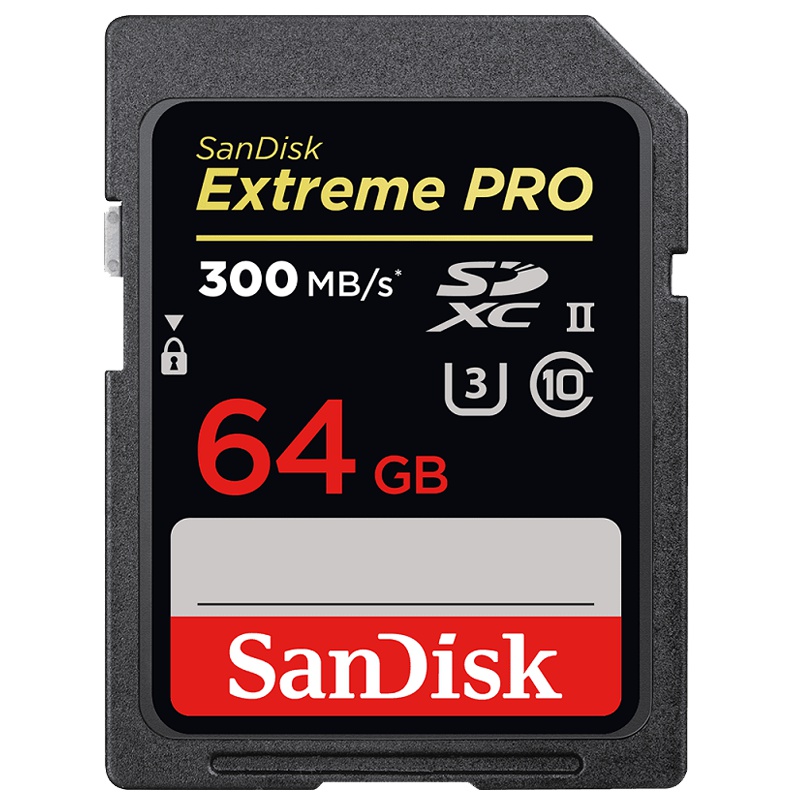 闪迪(SanDisk)64GB SD卡 UHS-II至尊超速读300MB/s写260MB/s相机存储卡U3支持4K/8K
