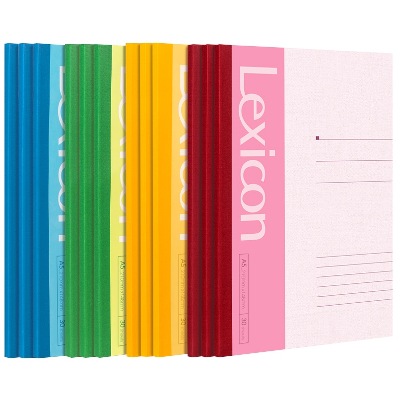 得力(deli)7650-A5/30页无线装订本 12本装 笔记本本子 记事本 软抄本 日记本 手帐本 记录本 软面抄