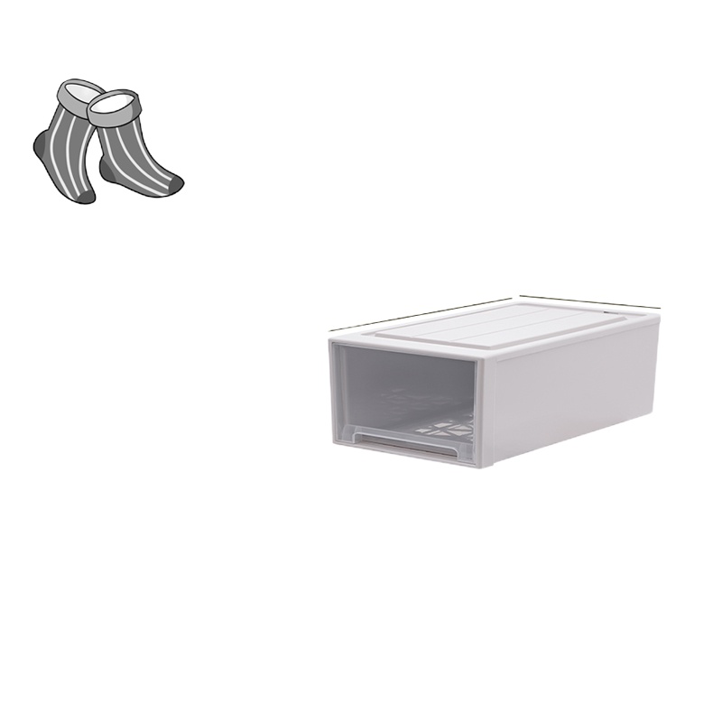 衣服储物箱塑料闪电客收纳箱抽屉式透明衣柜收纳柜内衣收纳盒衣物整理箱 B1810(深27宽18高10) 单个装