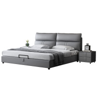 一米色彩 北欧皮床1.8米双人床现代简约卧室储物婚床1.5米小户型北欧软包大床 卧室家具