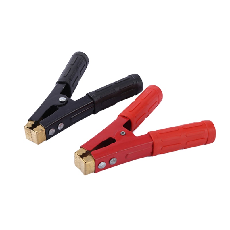 汽车电瓶夹子蓄电池充电纯铜搭火线鳄鱼夹大号加厚电源夹强力 10个