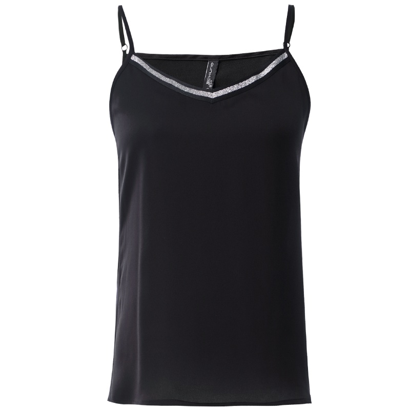 欧昵雪夏百搭吊带背心女内搭显瘦V领外穿打底衫无袖上衣