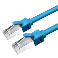 晶华 六类千兆网线 Cat6类双屏蔽网络连接线 工程家用电脑宽带监控电脑跳线芯双绞成品网线 蓝色2米W130G