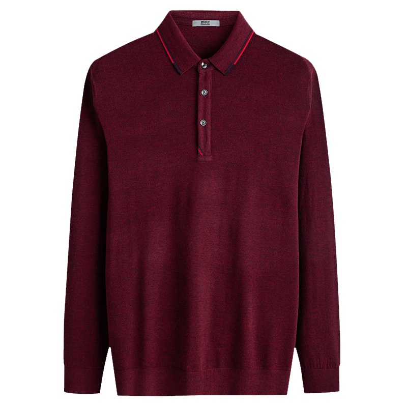 雪中飞秋冬新款男士针织衫套头上衣翻领商务休闲百搭