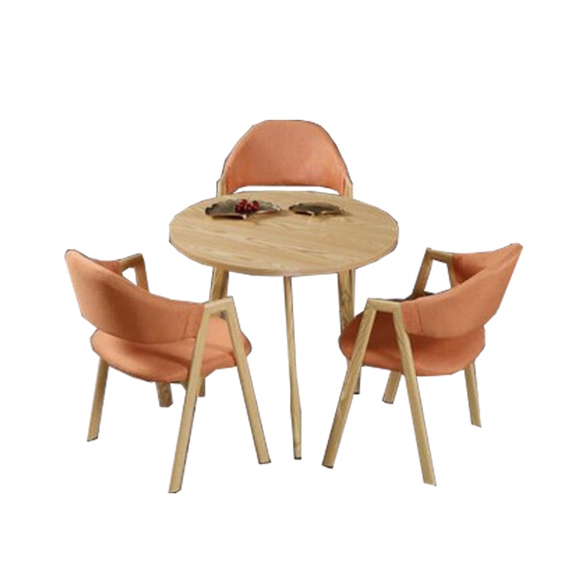 卓澳(ZHUOAO)奈高接待会议洽谈桌椅组合办公室休闲时尚小户型圆形餐桌一桌三椅-14