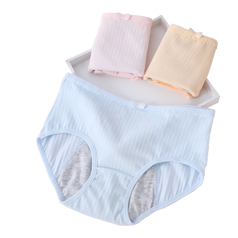 卡伴(Curbblan)女童内裤纯棉三角女孩生理期防侧漏中大童少女发育期加宽中腰短裤