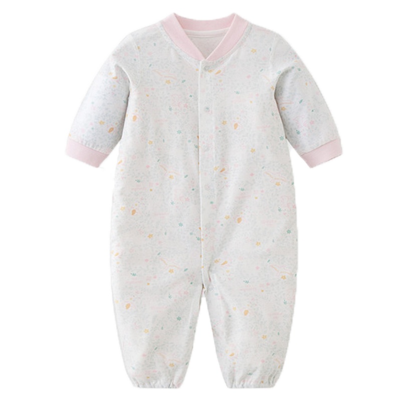 丽婴房婴儿衣服女宝宝哈衣夏装婴儿纯棉连体睡衣薄连体衣新款