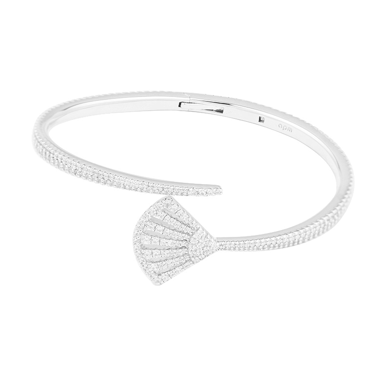 apm MONACO扇形开口925银手镯女士 时尚手环腕饰法式银首饰AB3876OX/RB3876OX