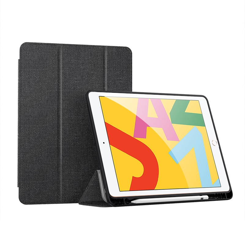 ESCASE iPad保护套10.2英寸带笔槽 2019/20新款苹果平板电脑第7/8代全包防摔硅胶软壳智能休眠
