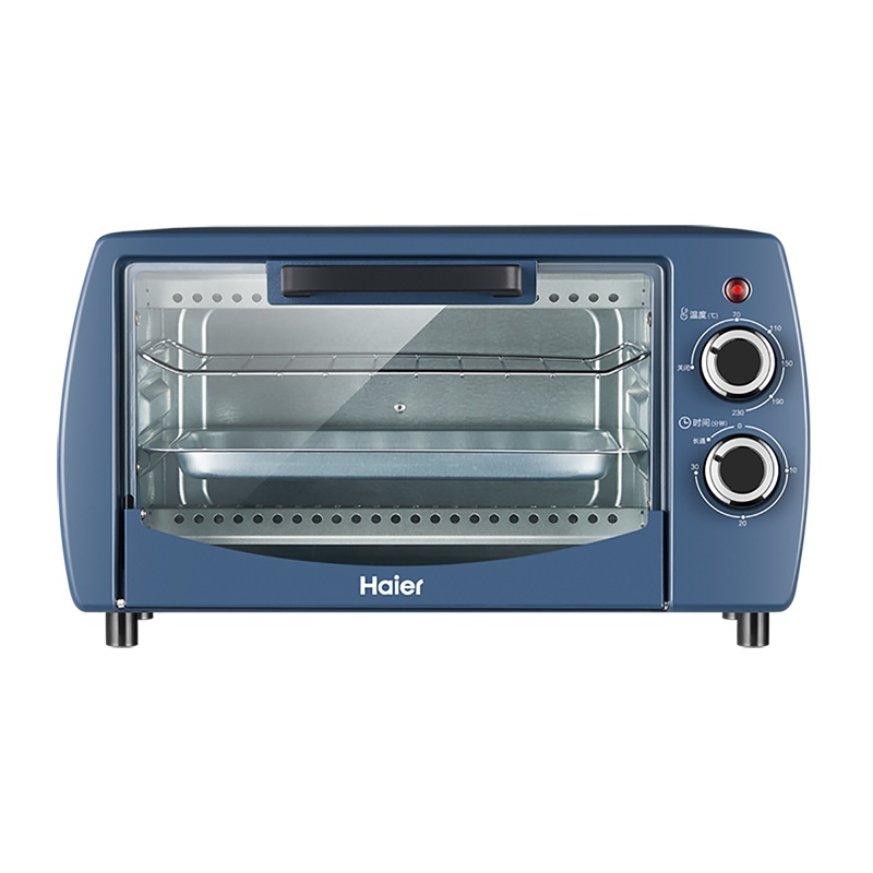 海尔(haier)K-1002A升级版 30分钟定时 10L容量 双层烤位 玻璃视窗 双旋简控台家用烤箱台式蛋糕烤箱
