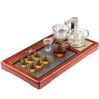 金杞(JINQI) 整套茶具全自动上水玻璃电热水壶耐热消毒烧水花梨木宝马金自动断电茶具套装