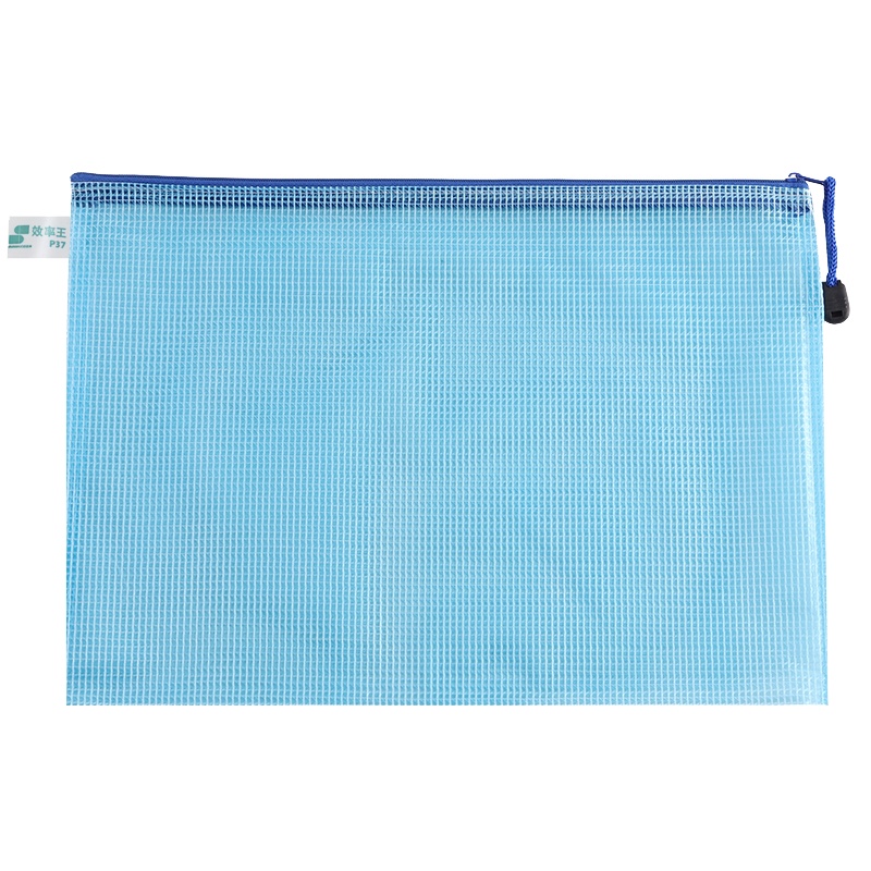 三木(SUNWOOD) P37 A4规格PVC网格袋 1件(12个) 蓝色(单位:件)