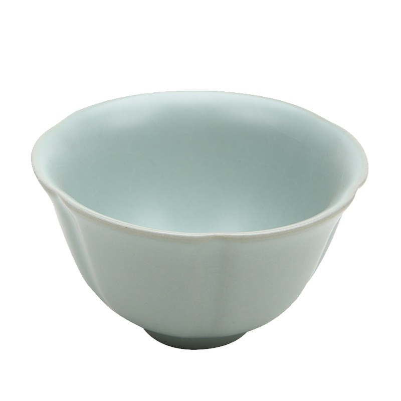 东道汝窑中葵饮杯 茶具茶杯杯子陶瓷 冰裂釉
