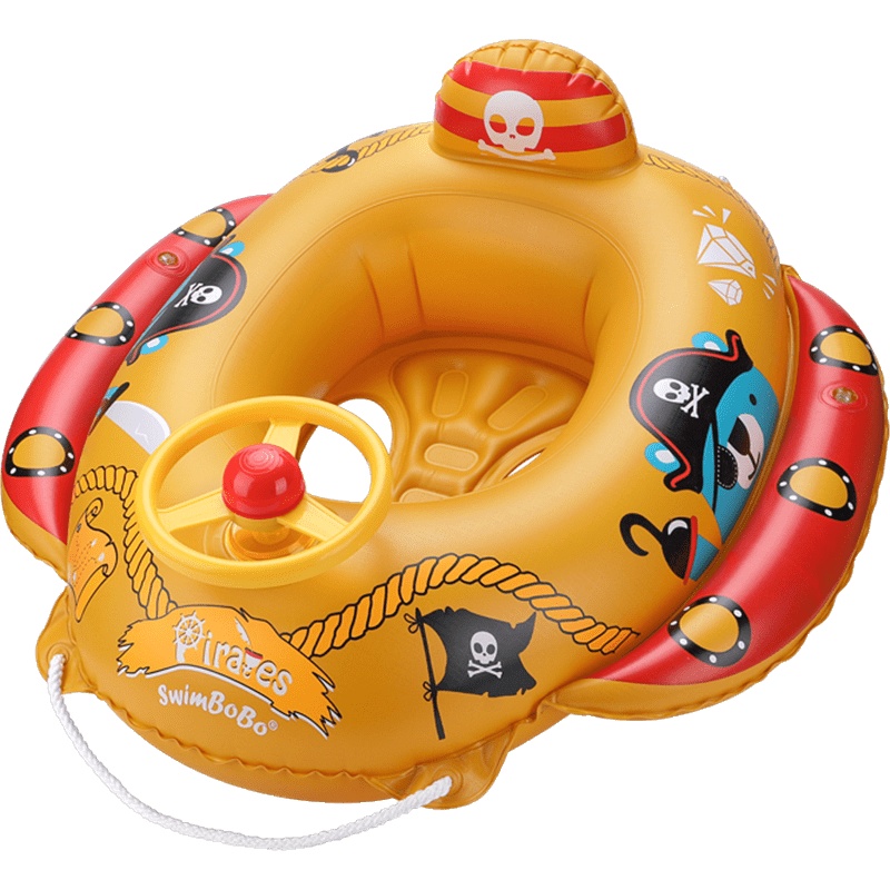 婴儿游泳圈宝宝戏水儿童魅扣游泳圈新款丛林坐艇游泳坐圈