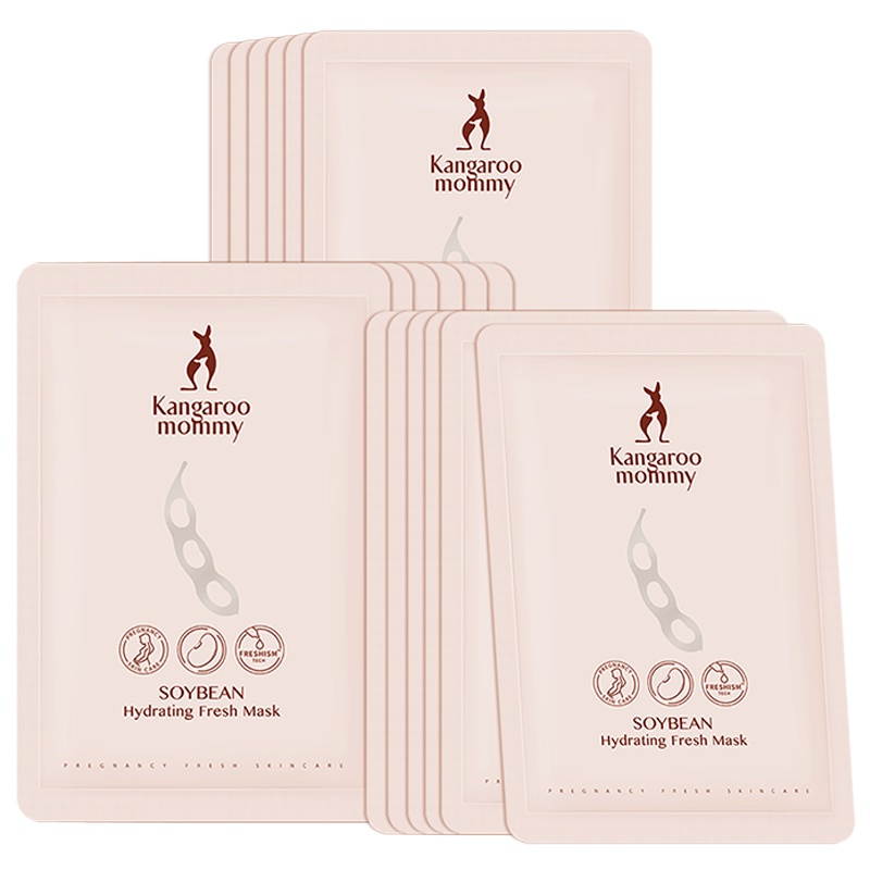 袋鼠妈妈 kangaroomommy 孕妇面膜天然纯补水保湿豆乳保湿面膜孕妇护肤品18片