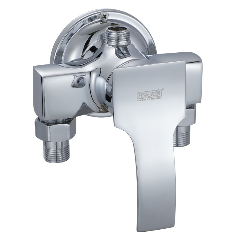 铜明装淋浴水龙头太阳能上水混水阀明管冷热水龙头花洒开关