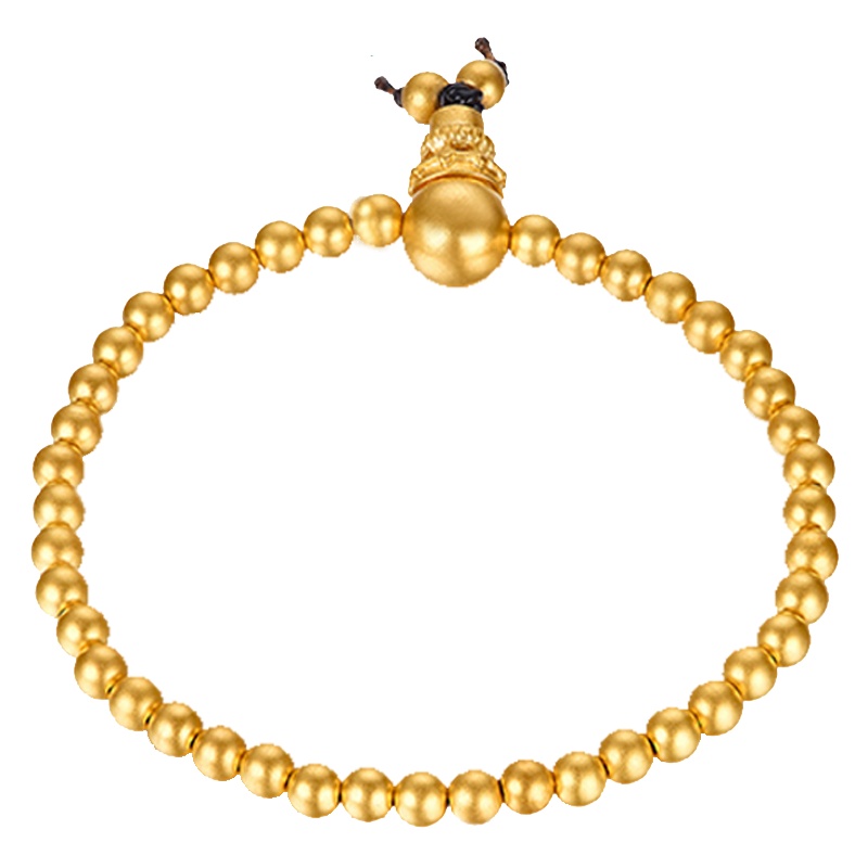 ZHAO LIANG 兆亮珠宝 黄金手链女金手链古法黄金葫芦佛珠圆珠手链足金999气质