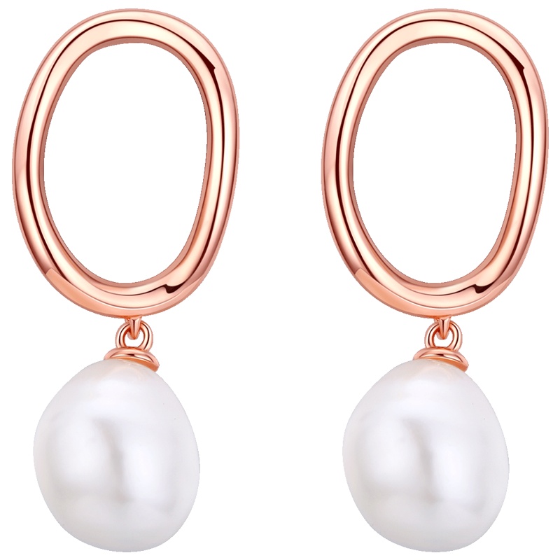 佰色传情纯银高级感耳环女气质网红淡水珍珠耳坠新款潮耳钉