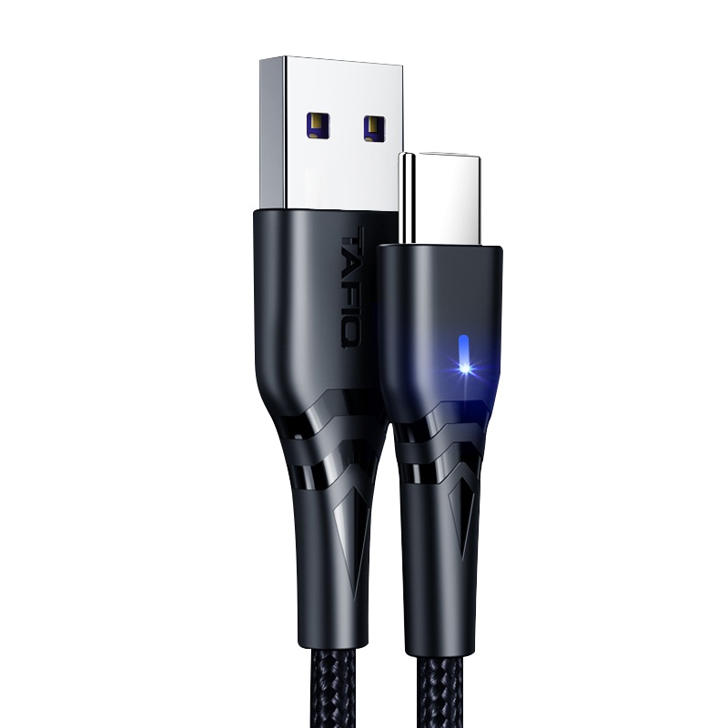 塔菲克(TAFIQ)Type-c数据线闪充适用华为vivo小米荣耀手机快充充电器线塔菲克发光线1.5M[暗夜绿]两条装