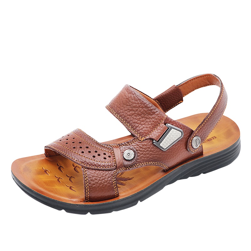 回力凉鞋男牛皮真皮沙滩鞋夏季男士凉拖鞋韩版潮流两用皮凉鞋 WXL-3298