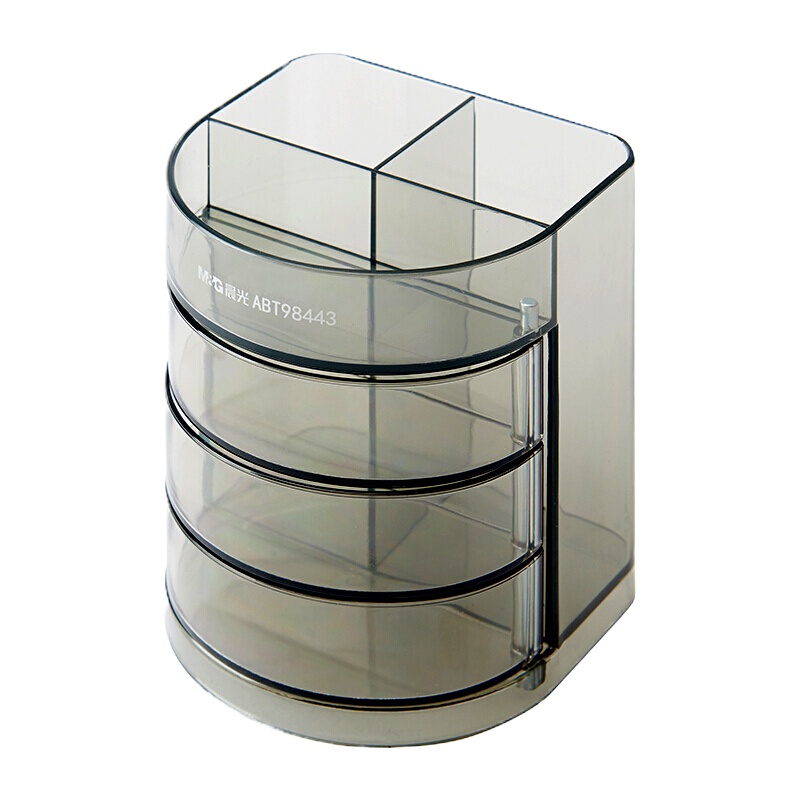 晨光(M&G)黑透三层组合型塑胶笔筒ABT98443 5个装