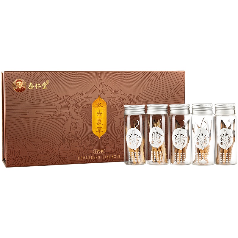 秦仁堂新鲜冬虫夏草0.5g/根10根正品鲜虫草礼盒装