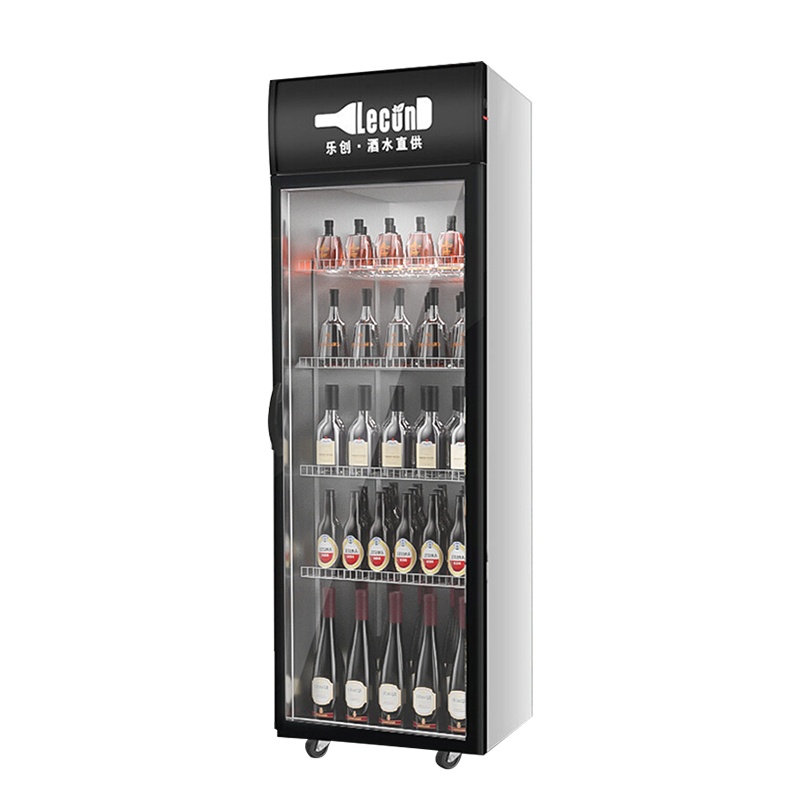 乐创(lecon)饮料展示柜冷藏柜商用冰箱三门双门单门立式保鲜柜便利店超市冰柜啤酒冷饮柜单门高端黑(升级400L)直冷