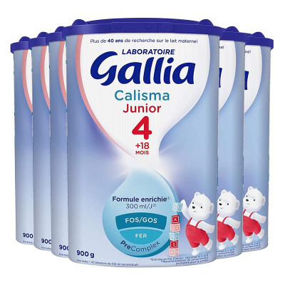 法国进口 达能佳丽雅Gallia 4段奶粉 补钙配方奶粉18个月以上900g*6罐装