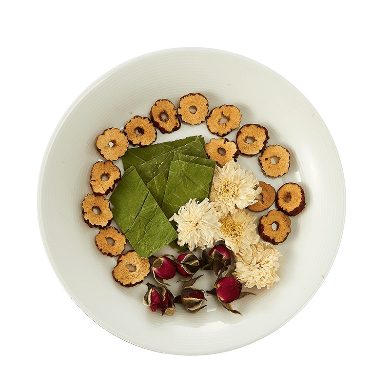 玫瑰荷叶菊花红枣茶组合